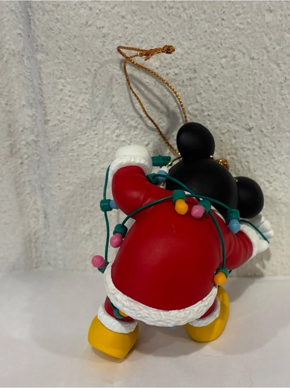 Disney Grolier Christmas Magic Ornament Mickey Mouse Tangled in Lights